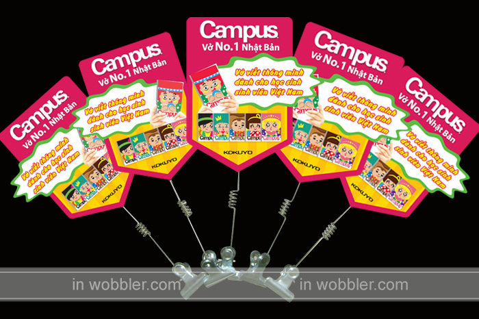 In wobbler, gia công wobbler quảng cáo tập vở Campus