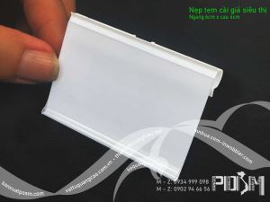 Nẹp treo bảng giá khuy bấm treo thành kệ hàng siêu thị