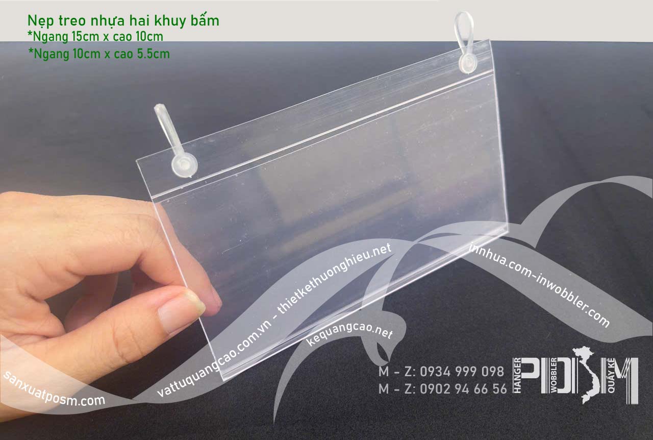 Nẹp tem treo gài giá móc kệ hàng siêu thị