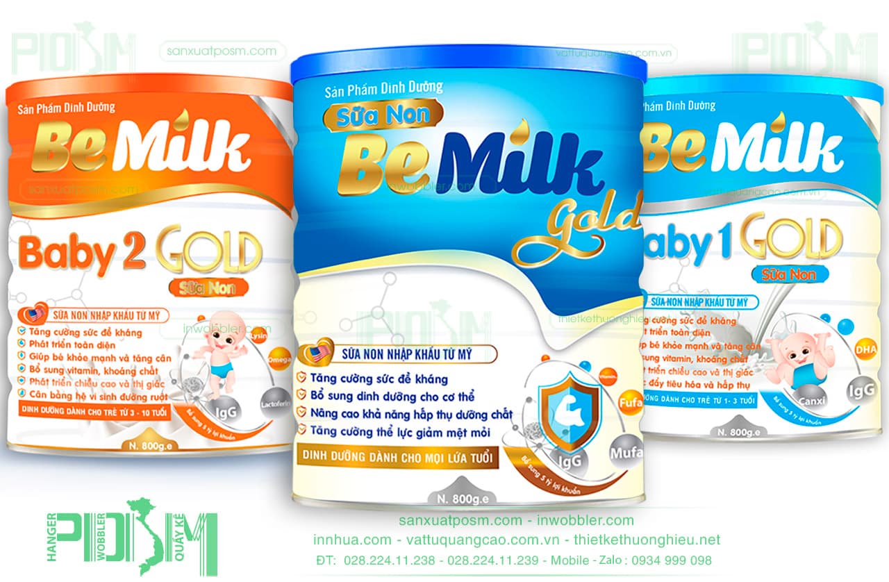Thiết kế bao bì sữa - tem nhãn lon sữa Be Milk